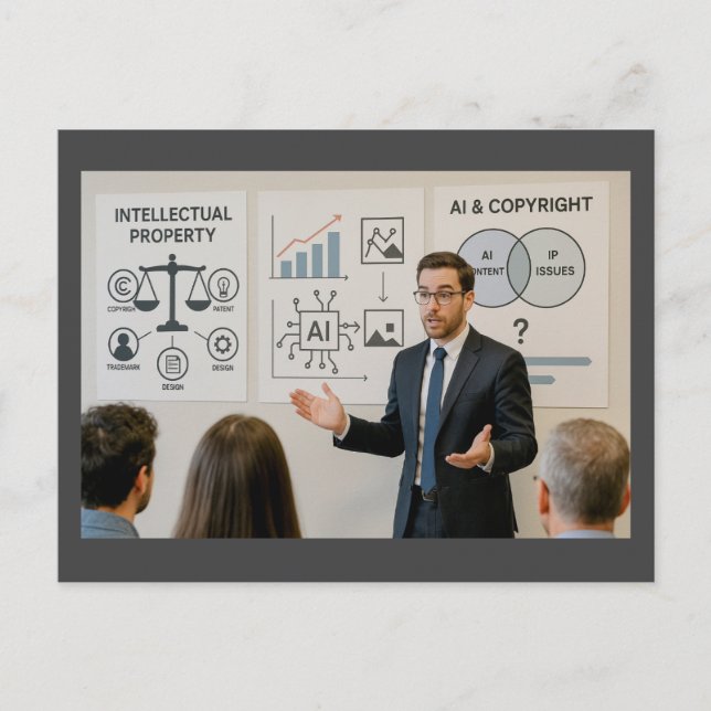 IP, KI und Urheberrecht Postkarte (Vorderseite)
