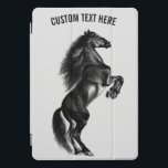 iPad-Abdeckung für das aufrechte Pferd - Benutzerd iPad Pro Cover<br><div class="desc">Schwarzes Wildpferd - Gemälde - Anpassbar - Wählen / Ihren einzigartigen Text hinzufügen - Name / Farben / Schriftart / Größe / Elemente - Bild / mehr - Ihr Sondergeschenk machen - Verkleinern und verschieben oder entfernen und hinzufügen / Elemente / Text mit Anpassungswerkzeug ! Malerei und Design von MIGNED....</div>