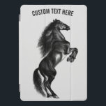 iPad-Abdeckung für das aufrechte Pferd - Benutzerd iPad Pro Cover<br><div class="desc">Schwarzes Wildpferd - Gemälde - Anpassbar - Wählen / Ihren einzigartigen Text hinzufügen - Name / Farben / Schriftart / Größe / Elemente - Bild / mehr - Ihr Sondergeschenk machen - Verkleinern und verschieben oder entfernen und hinzufügen / Elemente / Text mit Anpassungswerkzeug ! Malerei und Design von MIGNED....</div>