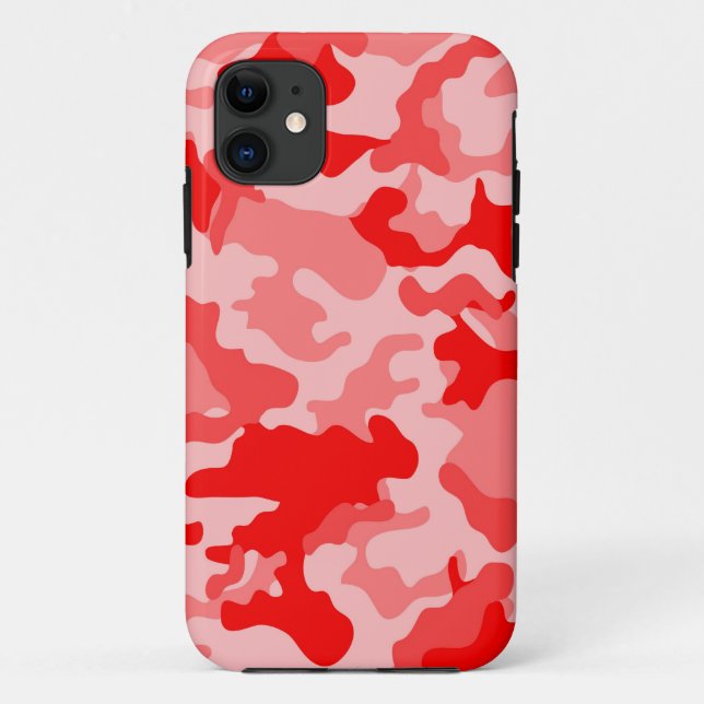 iPad-Fall für monochrome rote Camouflage Case-Mate iPhone Hülle (Rückseite)