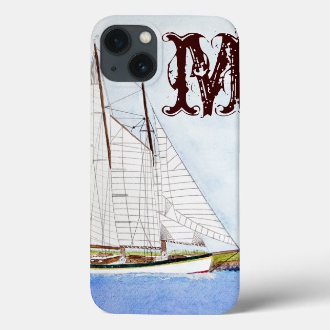 IPAD-Fall für Segelschiff-Seefahrzeug-Monogramm Case-Mate iPhone Hülle (Rückseite)
