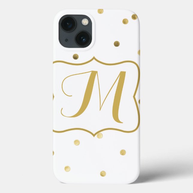 IPAD-Fall Gold Confetti Monogram Case-Mate iPhone Hülle (Rückseite)