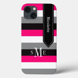 iPad Mini-Fall | Streifen | Fuchsia Gray Black Case-Mate iPhone Hülle