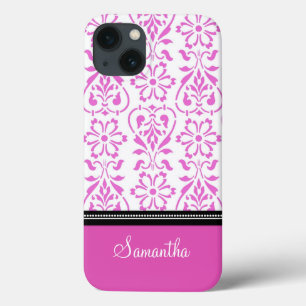iPad rosa Damast-individueller Name Case-Mate iPhone Hülle