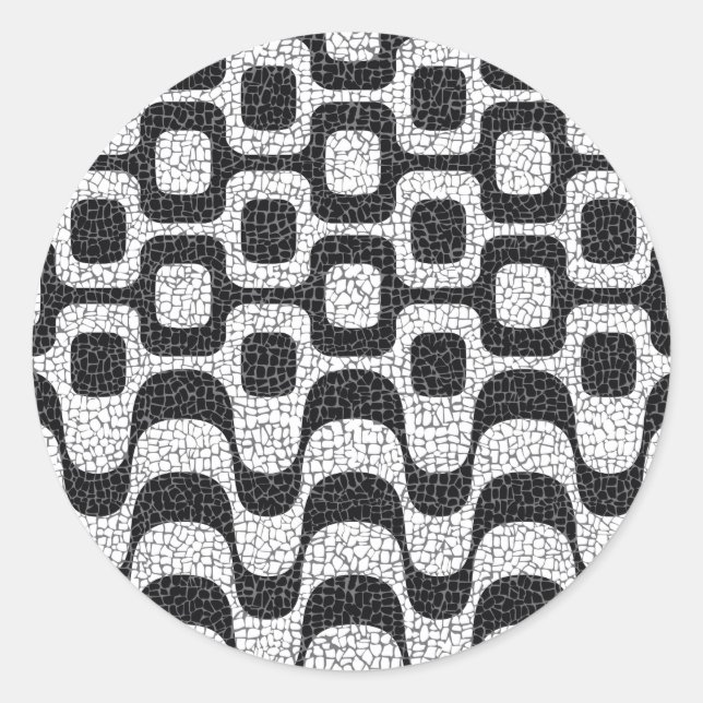 Ipanema / Copacabana Boardwalk Runder Aufkleber (Vorderseite)