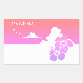 IPANEMA Hibiscus Blue Sky Rectangle Rechteckiger Aufkleber