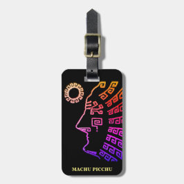 Ipanema Machu Picchu Peru Zeichnend auf Schwarz Gepäckanhänger