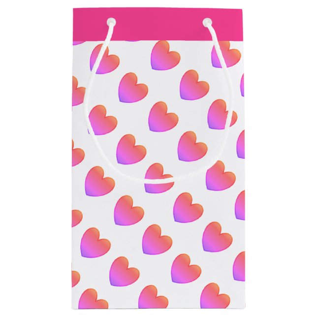 Ipanema Pink Hearts Kleine Geschenktüte (Rückseite)