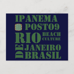 ipanema  posto 9, beach culture postkarte