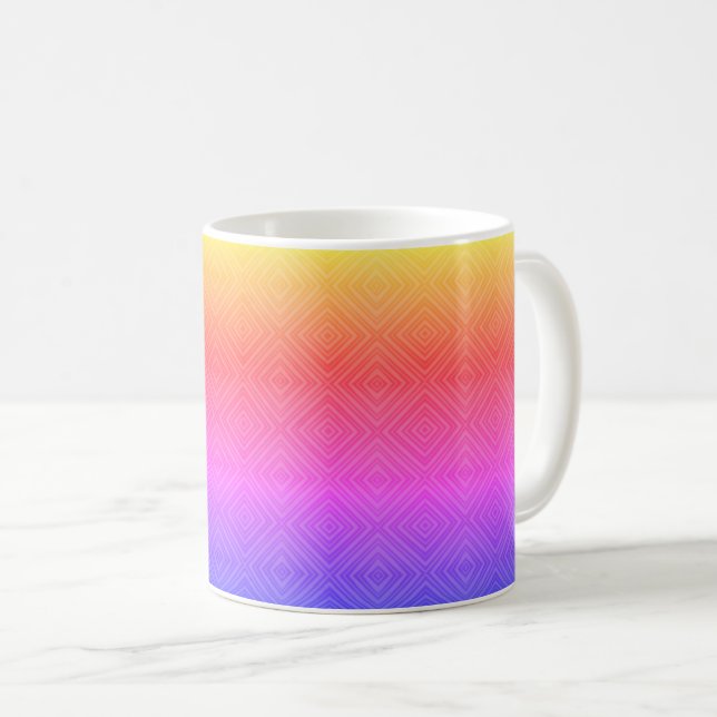 Ipanema Rainbow Hypnotic Diamond Modern Pop Art Kaffeetasse (VorderseiteRechts)