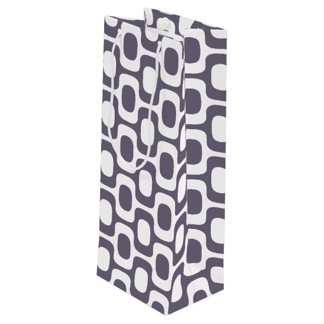 Ipanema Sidewalk Pattern, Beach Pattern, Brazil Geschenktüte Für Weinflaschen (Rückseite Schrägansicht)