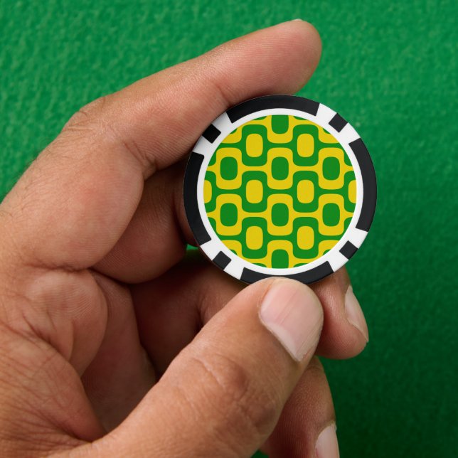 Ipanema Sidewalk Pattern, Beach Pattern, Brazil Pokerchips (Hand)