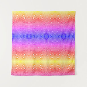 Ipanema X Rain auf grüner Leaf Ikat Wandteppich