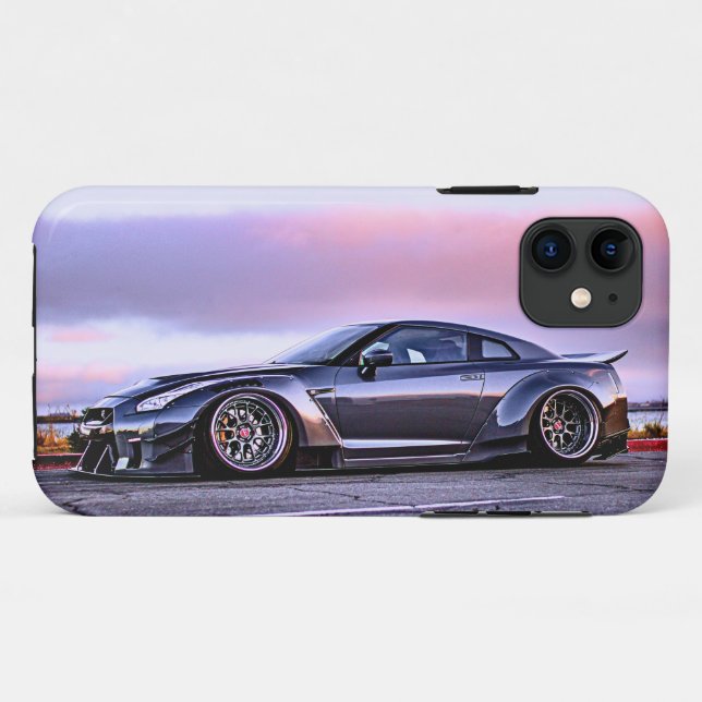 iphone11 auf der Straßenseite auf horizon-Sportwag Case-Mate iPhone Hülle (Rückseite (Horizontal))