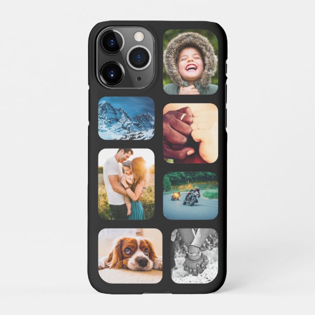iPhone11 Pro Foto Collage Template umgerundet Hand iPhone Hülle (Rückseite)