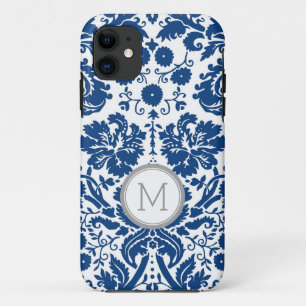 iPhone5s Marine-Blau-Damast-Monogramm Case-Mate iPhone Hülle