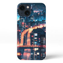 iPhone 11-15 Anime Case: "Cityscape Sunset."