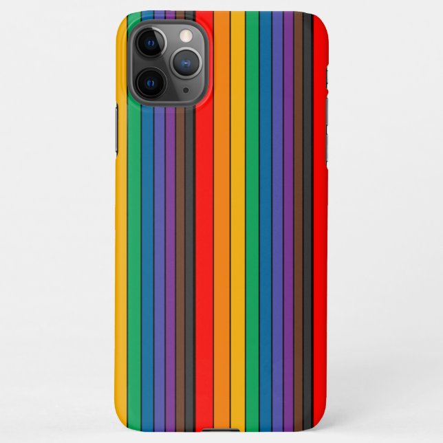 iPhone 11 Pro Max Regenbogen Muster Hülle (Rückseite)