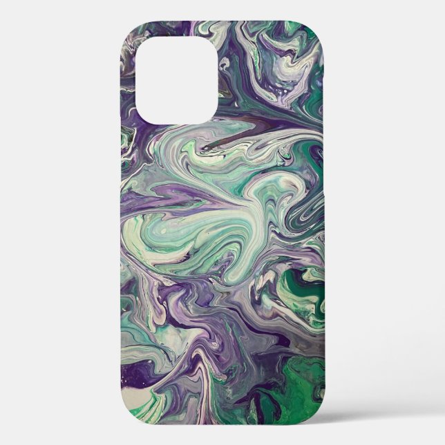 iPhone 12 Pro Artwork Case - Lila und grün (Rückseite)