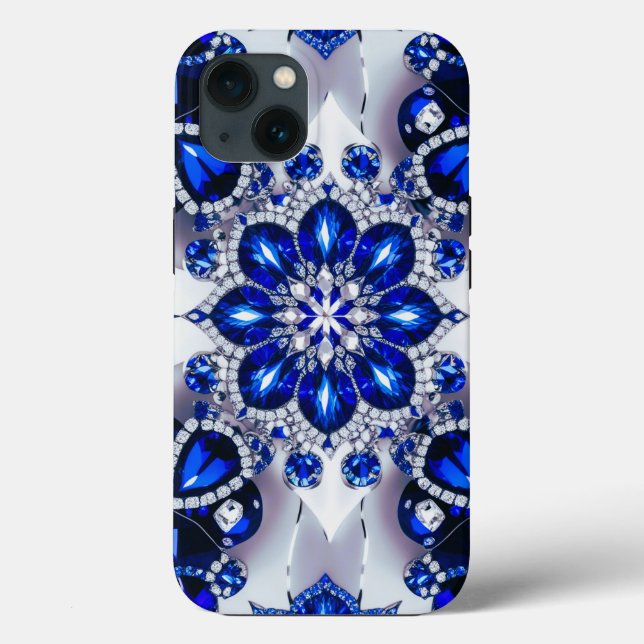 iPhone 13 Case-Mate mit blauen weißen Farben Hülle (Rückseite)