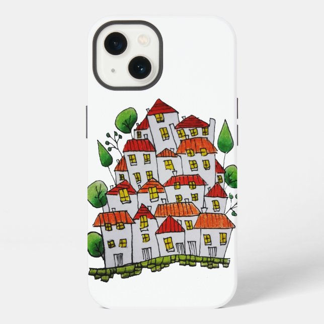 iPhone 13 Hülle (Doodle - Handgezeichnet) (Rückseite)