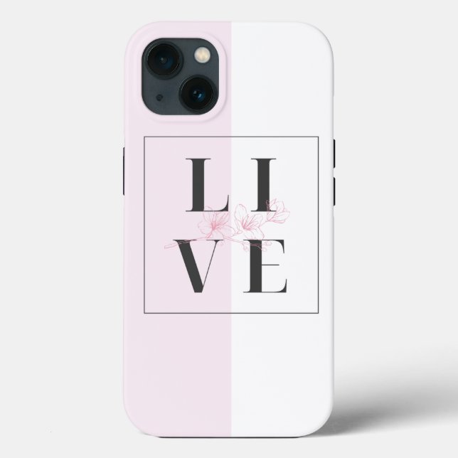 iPhone 13 Hülle rosa weiß (Rückseite)