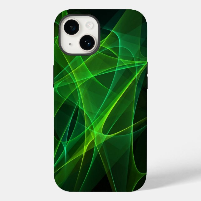 iPhone 14 abstrakte schwarz grüne Hüllen (Rückseite)