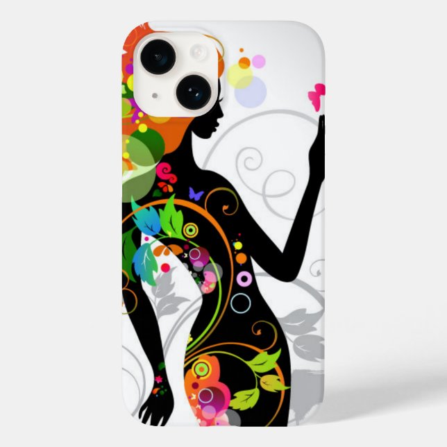 iPhone 14 Case-Floral Girl-Silhouette Case-Mate iPhone Hülle (Rückseite)