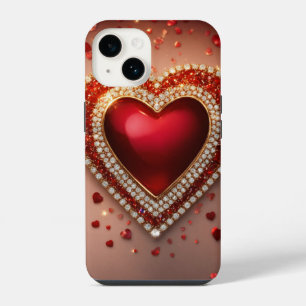 iPhone 14 Grosses Gehäuse, glänzend mit Herz-Liebe Hülle