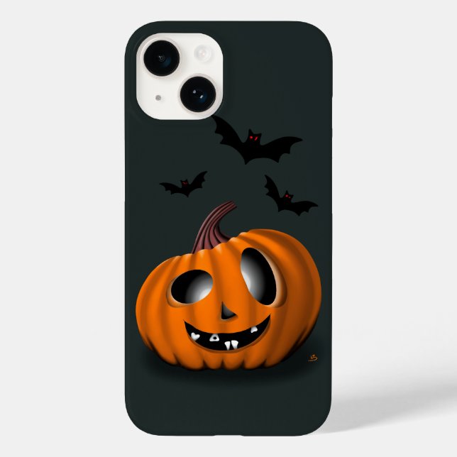 iPhone 14 Halloween Fall mit lustigem Kürbis Case-Mate iPhone Hülle (Rückseite)