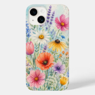 iPhone 14 Hülle Barely There Watercolor Wildblumen