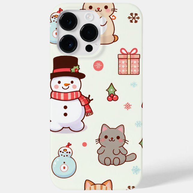 iPhone 14 Pro Max Case- Cat Schneemann Case-Mate iPhone Hülle (Rückseite)