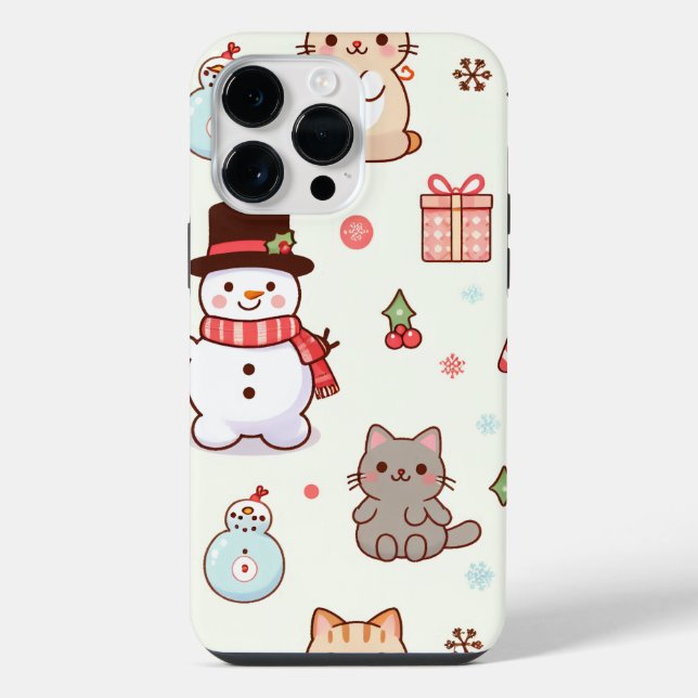 iPhone 14 Pro Max Case- Cat Schneemann Hülle (Rückseite)