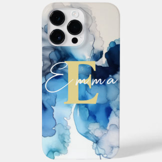iPhone 14 Pro Max Case w Blue & White Alkohol Tint