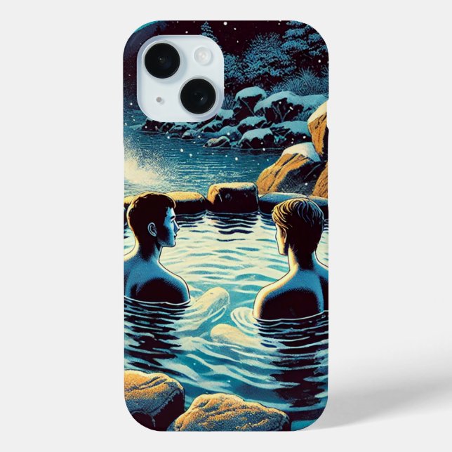 iPhone 15 Fall - Junge Männer in Onsen Case-Mate iPhone Hülle (Rückseite)