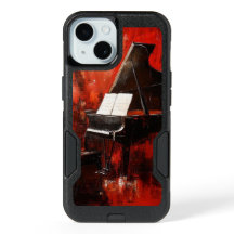 iPhone 15 Fall: Piano mit Red Wall