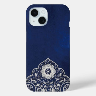 Iphone 15 Hülle Blau elegantes türkisches Design
