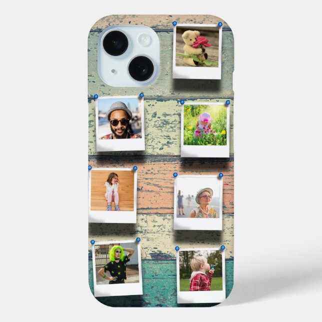 iPhone 15 Personalisiert 7 FotoCollage Case-Mate iPhone Hülle (Rückseite)
