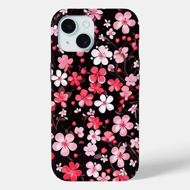 iPhone 15 Phone Case Cherry Blossom Blumendesign (Rückseite)