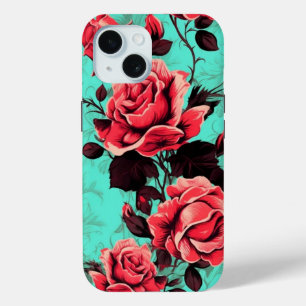 iPhone 15 Phone Case W/Rote Rose Blumendesign