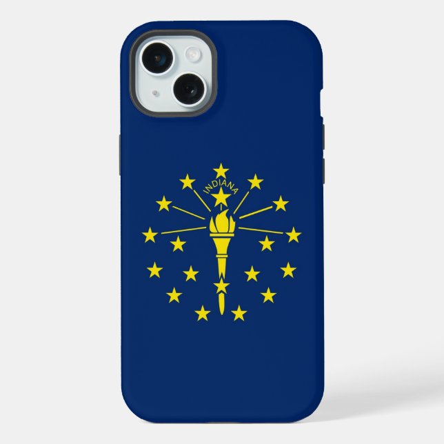 iPhone 15 Plus Case-Mate, Indiana-Flagge Hülle (Rückseite)