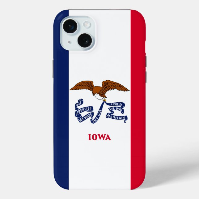 iPhone 15 Plus Case-Mate, Iowa-Flagge Case-Mate iPhone Hülle (Rückseite)