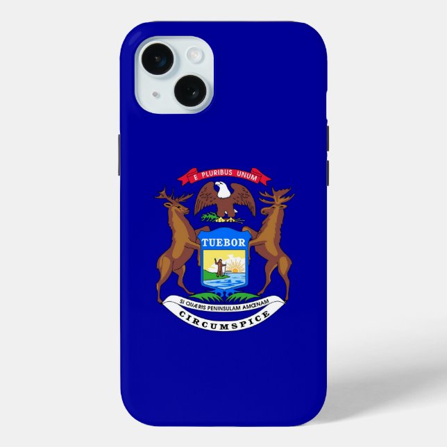 iPhone 15 Plus Case-Mate, Michigan-Flagge Case-Mate iPhone Hülle (Rückseite)