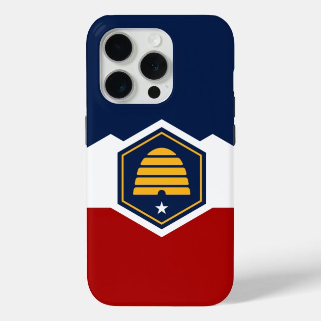 iPhone 15 Pro Case-Mate, Utah State neue Flagge Case-Mate iPhone Hülle (Rückseite)