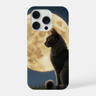 iPhone 15 Pro Katze und Mond Handyhülle Hülle