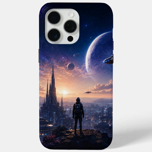 iPhone 15 Pro Max Hülle • Sci-Fi futuristische Sta (Rückseite)