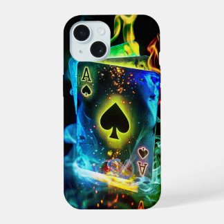 iPhone 15 Spielkarten-Ass der Pik Hülle