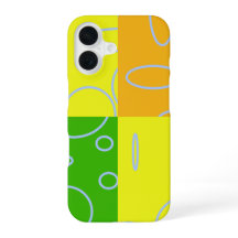 iPhone 16 Case Circles Loops Gelb Grün Orange