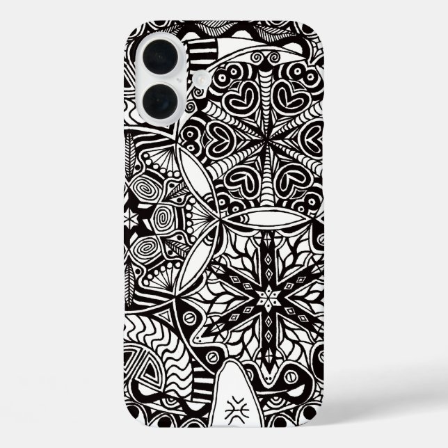 iPhone 16 Case "Golden Nebulae" (monochrome) (Rückseite)