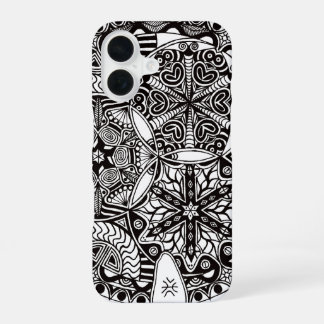 iPhone 16 Case "Golden Nebulae" (monochrome) Hülle